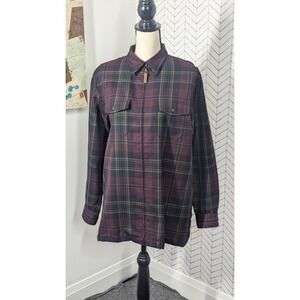 Lauren Ralph Lauren Jacket Womens Large Red Plaid Worsted Wool Equestrian